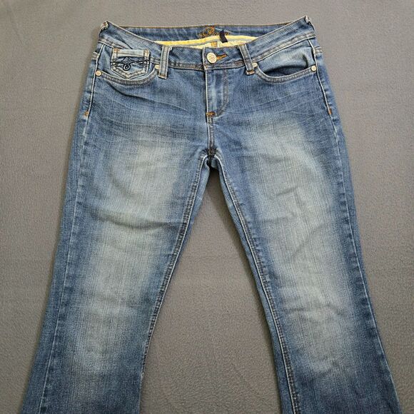 Piama Women Juniors 5 Low Rise Bootcut Jeans Boho Y2K - Picture 3 of 12